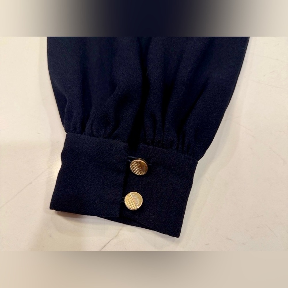 Ted Baker Navy Long Sleeved Dress with Floral Embroidery, Size 10 - Picture 11 of 14